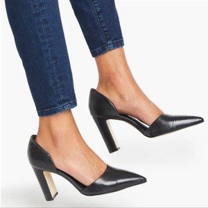 ABLE | Local Global Black Leather Dorsay Heels